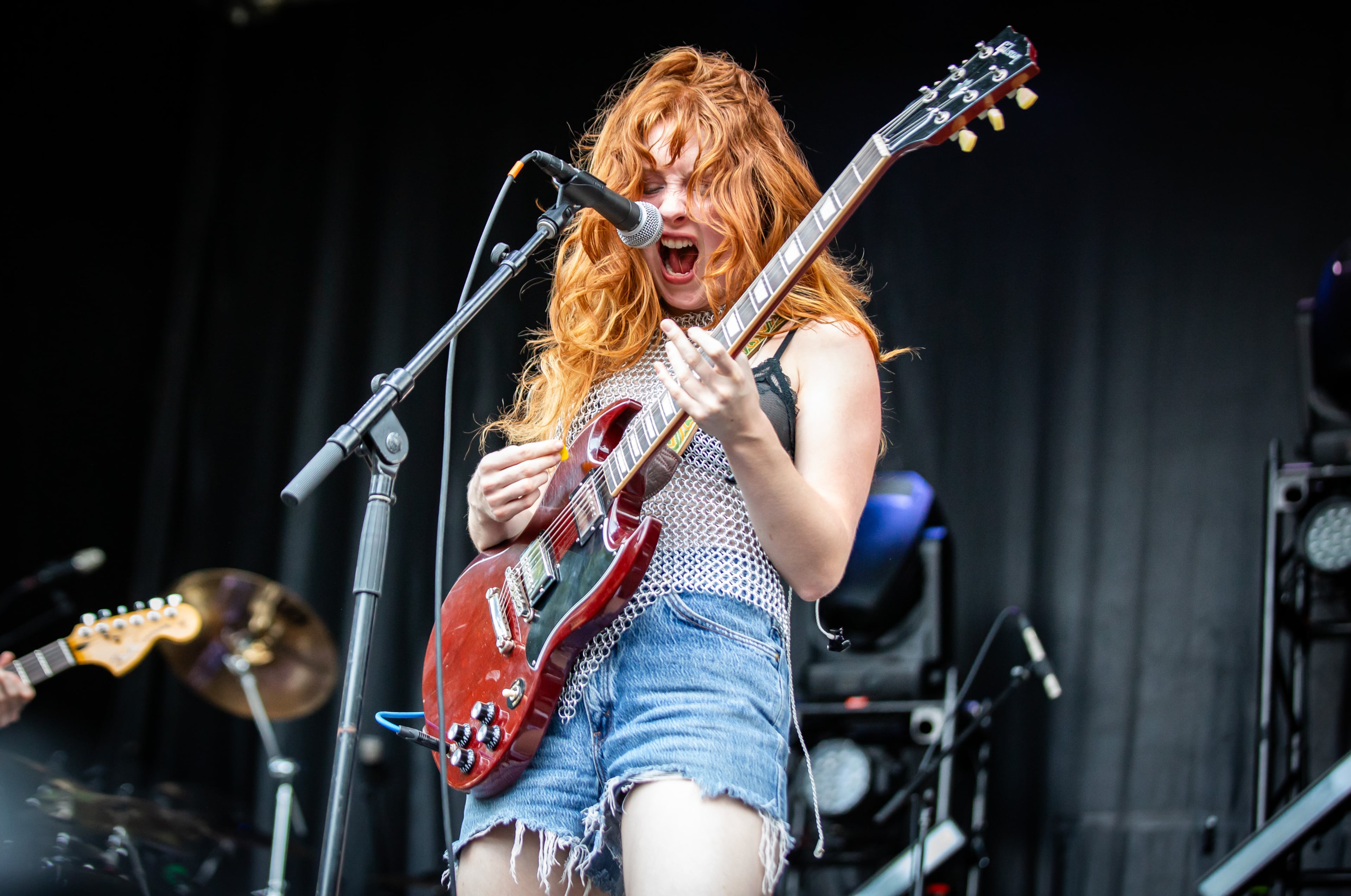 Die Spitz brought its unruly brand of punk rock to the Shaky Knees Music Festival on Saturday, Sept. 20, 2025, at Piedmont Park in Atlanta. (Ryan Fleisher for the AJC)