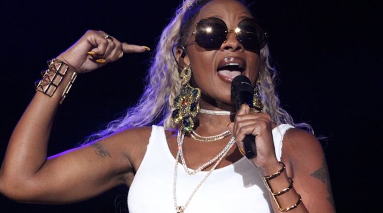 Mary J. Blige brought her moves and feisty attitude to Wolf Creek Amphitheater on Aug. 8, 2017. Photo: Melissa Ruggieri/AJC