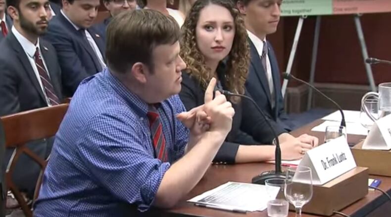 GOP pollster Frank Luntz, offering testimony to Senate Democrats last week.