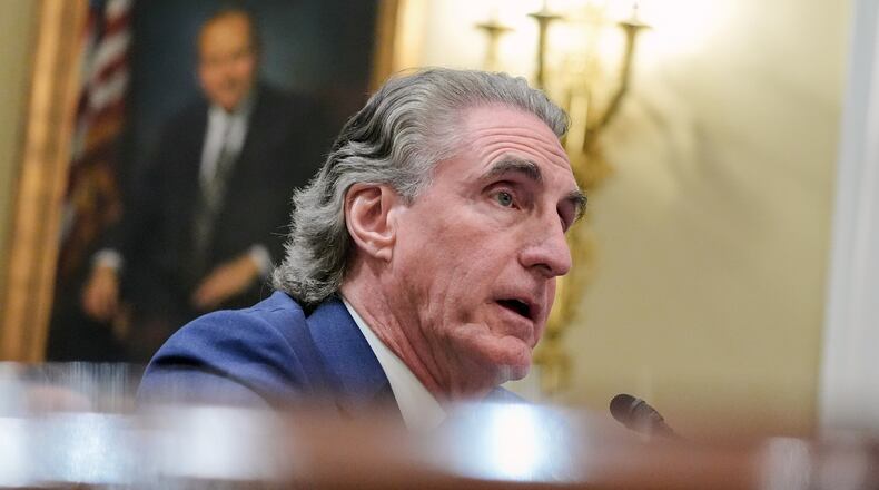 Interior Secretary Doug Burgum testifies during the House National Resources Committee on the budget request for the Interior Department on Capitol Hill, Wednesday, May 13, 2026, in Washington. (AP Photo/Mariam Zuhaib)