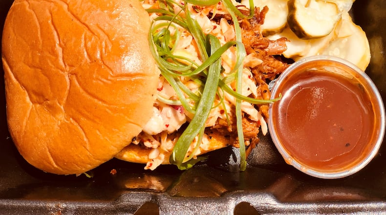 The Sticky Rib Sandwich with spicy slaw is the Tuesday special at Socks’ Love Barbecue.
CONTRIBUTED BY WENDELL BROCK