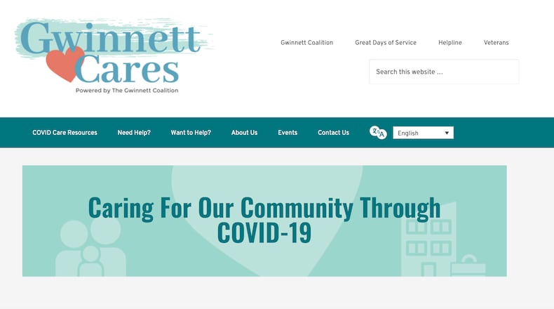Gwinnett Cares has launched a new and improved website at www.GwinnettCares.org to quickly provide residents with helpful resources related to COVID-19 care, assistance for those adversely affected, and opportunities to lend support in the community. (Courtesy Gwinnett Cares and the Gwinnett Coalition)