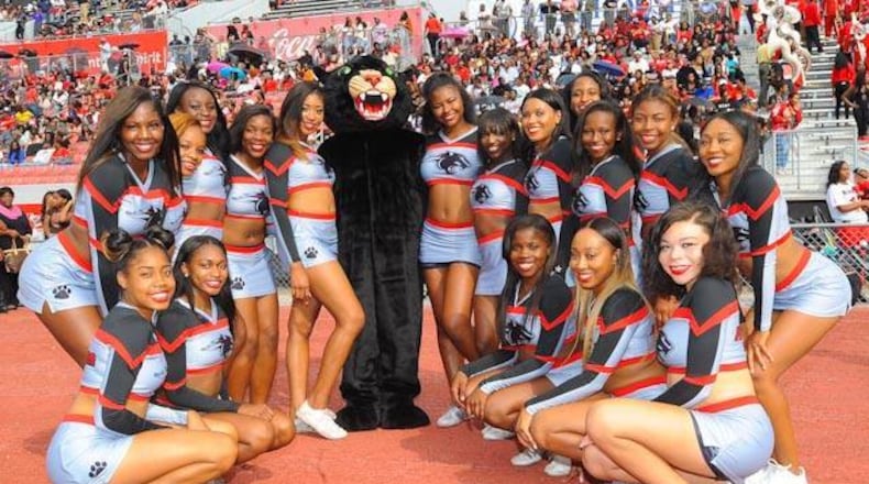 Clark Atlanta University cheerleaders pose during last year's homecoming.