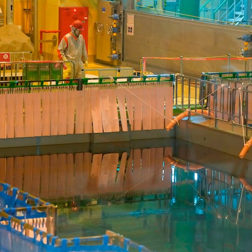 FILE - The operation floor inside the Unit 6 reactor building is pictured during a media tour at Tokyo Electric Power Company Holdings' (TEPCO) Kashiwazaki-Kariwa nuclear power station in Kariwa Village, Niigata prefecture, Japan on Friday, May 1, 2026. (Toru Hanai/Pool Photo via AP, File)