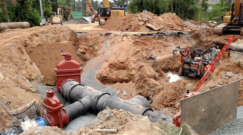 With thousands of people affected daily by the East Cobb Pipeline Project construction along Lower Roswell Road, AJC reader Peter Tosto strolled over recently and shares this photo of the work so far. He said he, like others wanted to see what’s actually happening. “It’s pretty impressive!” he said. Photo courtesy of Peter Tosto/Special to the AJC