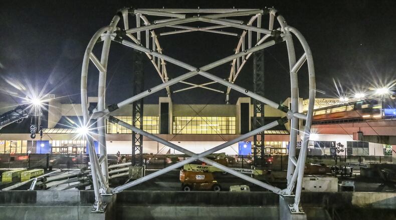 Canopy construction at Hartsfield-Jackson. JOHN SPINK/JSPINK@AJC.COM