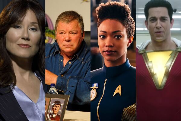 Dragon Con celebrities set to appear this year include (L-R) Mary McDonnell, William Shatner, Sonequa Martin-Green and Zachary Levi. PUBLICITY PHOTOS except Shatner, which is RODNEY HO/rho@ajc.com