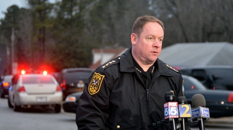 DeKalb police Chief James Conroy speaks to the media in 2014. KENT D. JOHNSON / 2014 AJC file photo