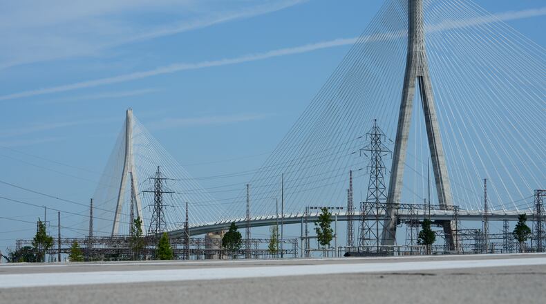 The Gordie Howe International bridge connects Detroit and Windsor, Ontario is shown Friday, July 24, 2026, in Windsor. (AP Photo/Paul Sancya)