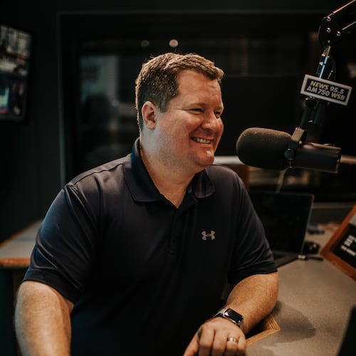 Radio host Erick Erickson pictured in a radio studio
