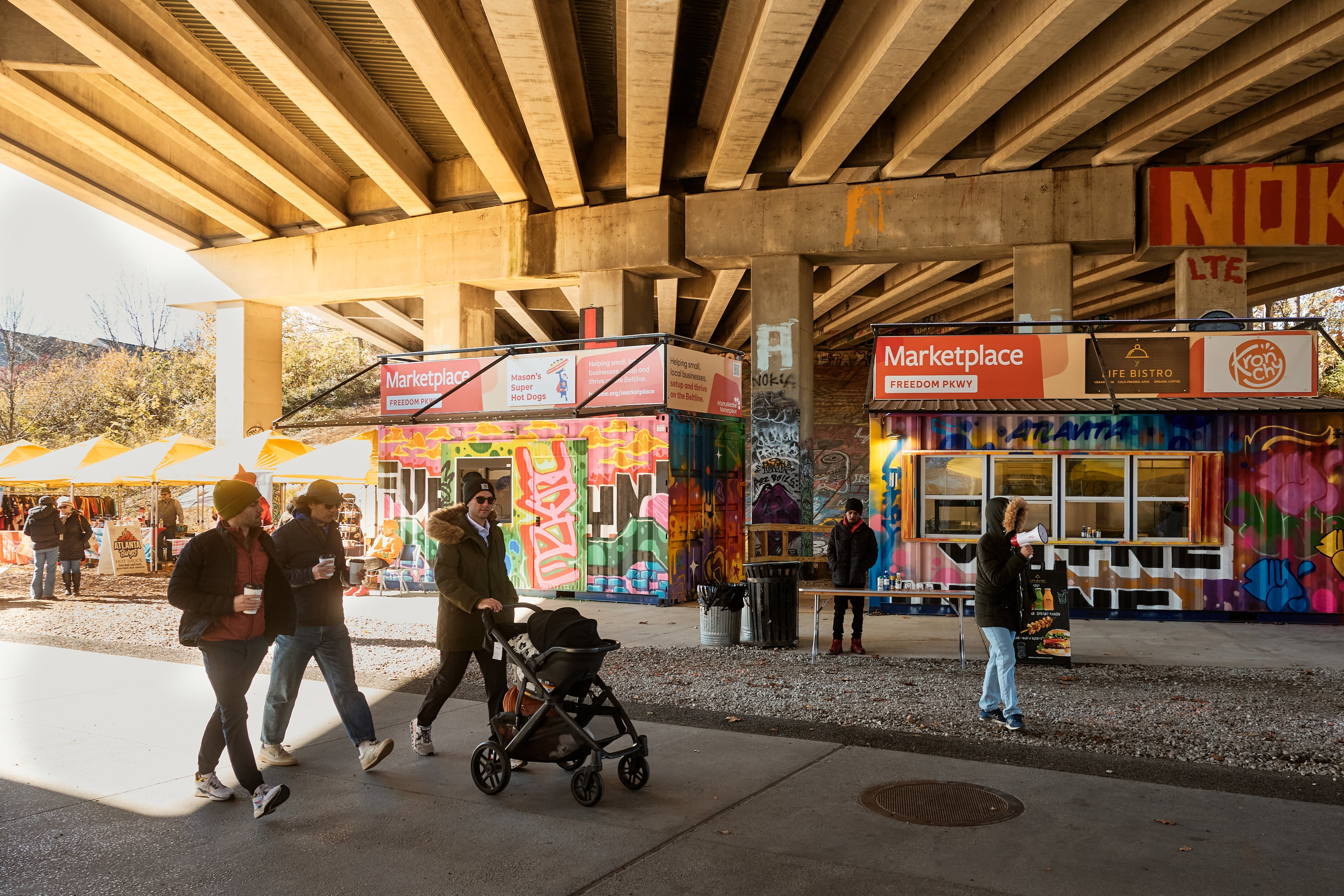Atlanta Beltline Marketplace partners with Atlanta Indie Market for Small Business Saturday at three different locations along the Beltline, including under the John Lewis Freedom Parkway Bridge. (Erin Sintos/Atlanta Beltline)