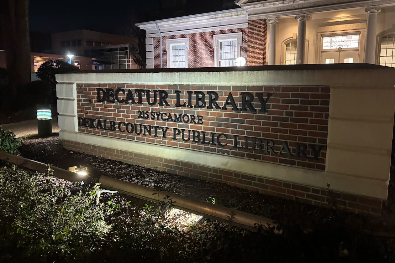 A man was critically injured in a shooting on Monday, Feb. 2, 2026, at the Decatur Library. The library is located in the heart of the city near the Decatur Recreation Center and Decatur Square. (David Aaro/AJC)