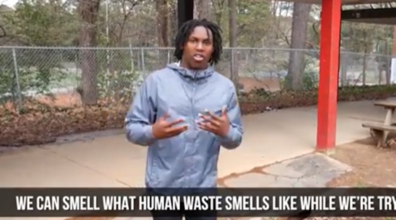 Townes Purdy, a senior at Druid Hills High School, describes conditions at the school in a recently released video. A group of students and parents there want to get a rebuild of the school.