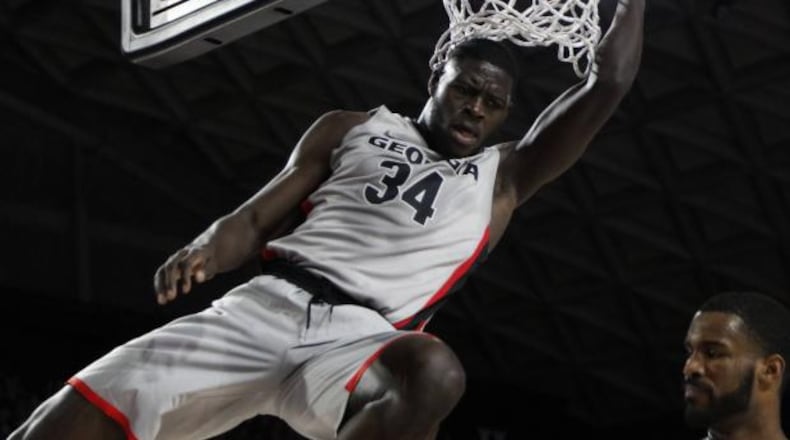 Derek Ogbeide has no trouble getting up for Bulldogs games. (Steffenie Burns/UGA Sports Communications)