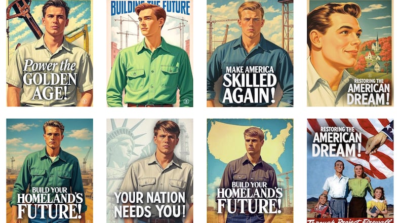 Project Firewall from the U.S. Labor Department features posters advocating for companies to keep their jobs in America rather than hiring foreign workers. (Courtesy of U.S. Department of Labor)