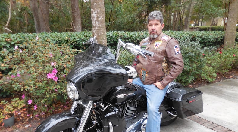 Chris Cox is head of Bikers for Trump. Photo: Jennifer Brett