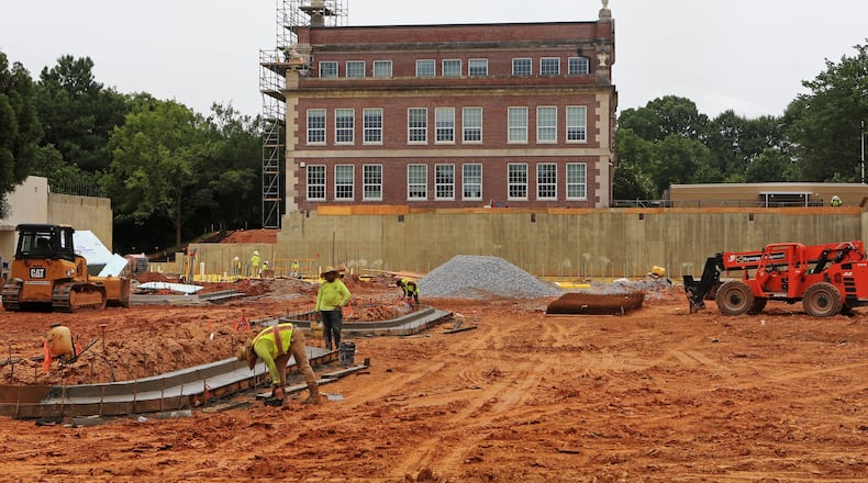 Renovation and expansion work at Midtown High School, formerly known as Grady High School, is just one of the building projects Atlanta Public Schools paid for using a one-cent sales tax that voters approved in 2016. The Atlanta Board of Education will ask voters in November to approve an extension of the sales tax that would pay for additional projects. CHRISTINA MATACOTTA/AJC FILE PHOTO 2020