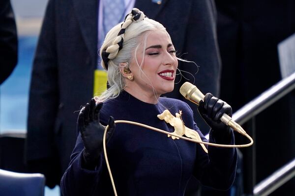 Lady Gaga sings the national anthem at the inauguration of U.S. President-elect Joe Biden on the West Front of the U.S. Capitol on Jan. 20, 2021, in Washington, DC. (Drew Angerer/Getty Images/TNS)