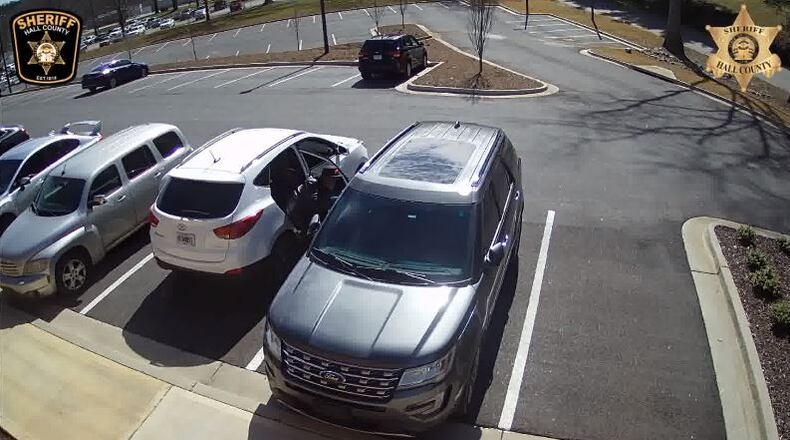 Hall County deputies are searching for two men they say broke broke into an SUV on Valentine's Day.