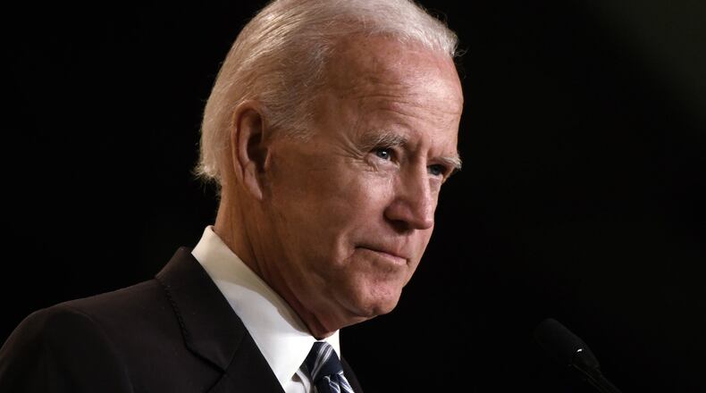 Former Vice President Joe Biden speaks at the International Association of Fire Fighters (IAFF) Legislative Conference on March 12, 2019 in Washington, D.C. (Olivier Douliery/ Abaca Press/TNS)