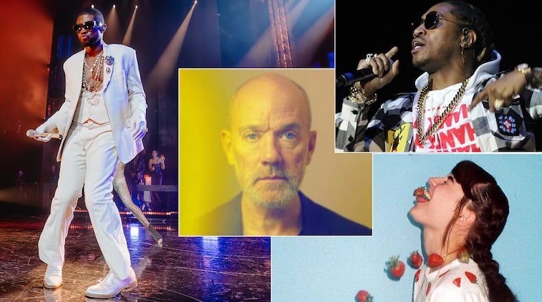 Usher, Michael Stipe, Future & Metro Boomin, and Faye Webster are all expected to drop albums in 2024. (Credits: Nolen Ryan; AJC file; Pierre Pastel)