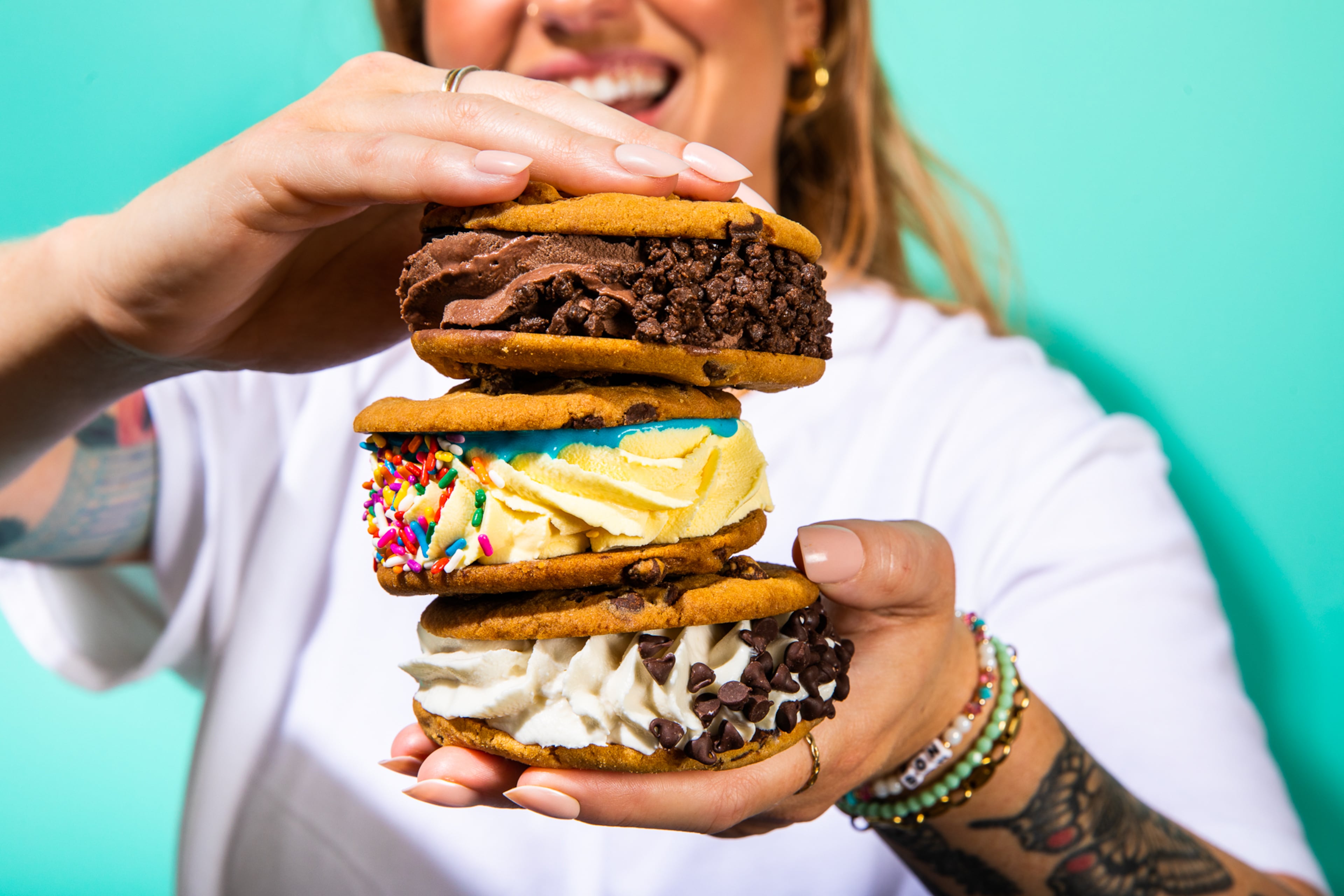 Cinnabon Swirl will offer a number of confections, including ice cream sandwiches. (GoTo Foods)