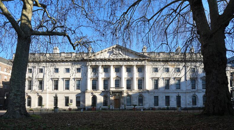 A general view of Royal Mint Court where is planning site for the new London Chinese embassy, near London's financial district, Wednesday, Jan. 14, 2026. (AP Photo/Kin Cheung)