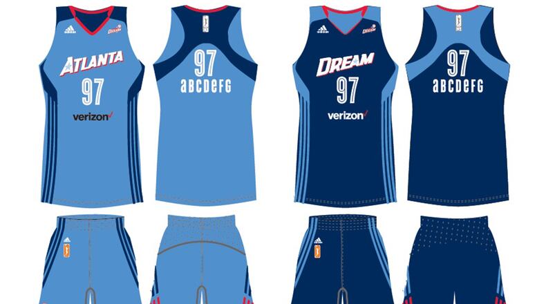 Atlanta Dream will wear sky blue and navy blue uniforms in 2016.