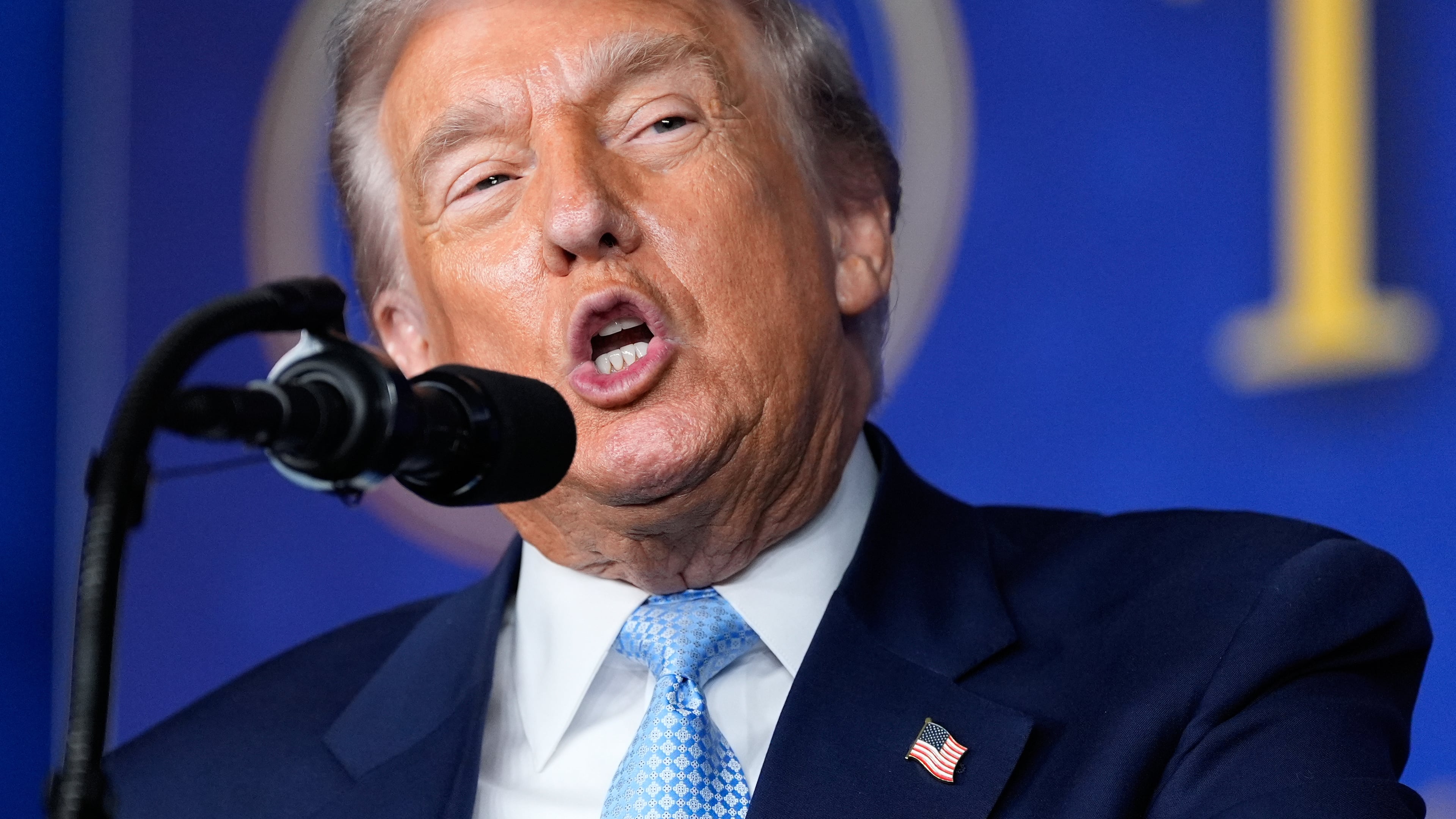 President Donald Trump speaks at the McDonald's Impact Summit, Monday, Nov. 17, 2025, in Washington. (AP Photo/Alex Brandon)