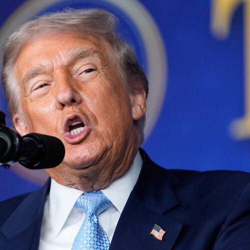 President Donald Trump speaks at the McDonald's Impact Summit, Monday, Nov. 17, 2025, in Washington. (AP Photo/Alex Brandon)