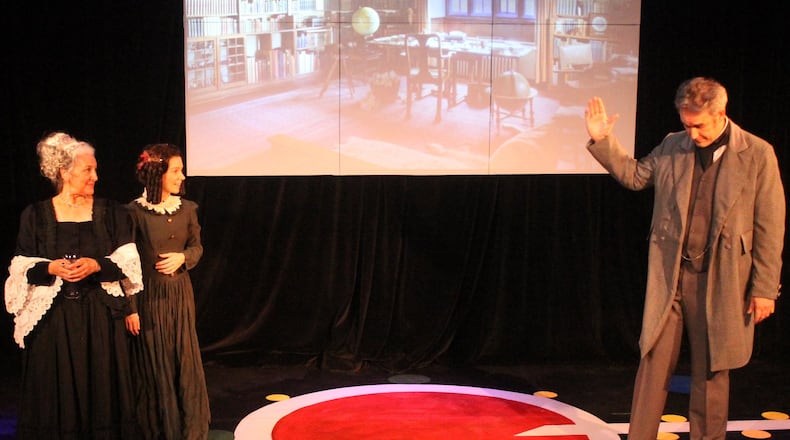 The cast of Essential Theatre’s “Ada and the Memory Engine,” by Decatur native Lauren Gunderson, includes Kathleen McManus (from left), Ashley Anderson and Mark Cosby. CONTRIBUTED BY ELISABETH COOPER