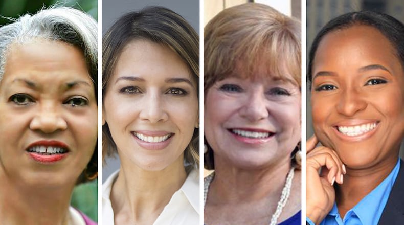 Four women are running in the state House District 86 primary. They are, from left, Joscelyn O’Neil, Zulma Lopez, incumbent state Rep. Michele Henson and LaDena Bolton. Submitted photos.