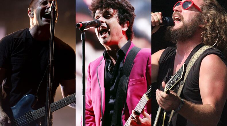 Shaky Knees Festival 2022 at Central Park April 29-May 1 will feature three headliners: My Morning Jacket, Green Day and Nine Inch Nails. CREDIT: AP, Robb Cohen, AJC file