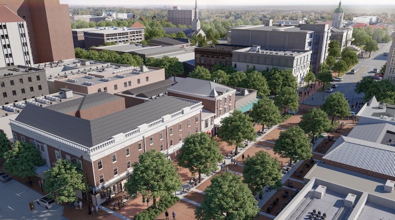 Proposed concept for the College Square redesign in downtown Athens. The project is moving forward and could be completed in 2026. (Courtesy of the Athens Downtown Development Authority)