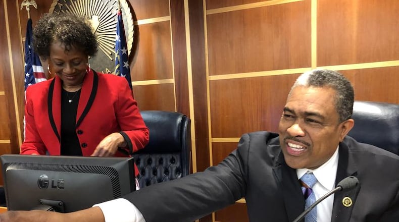 Clayton County commissioners Gail Hambrick and DeMont Davis will be among leaders to hear updates about the south metro Atlanta community's plan for new administrative space.