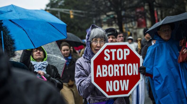 Demonstrators participate in Georgia's March for Life in January. (Jonathan Phillips / Special)