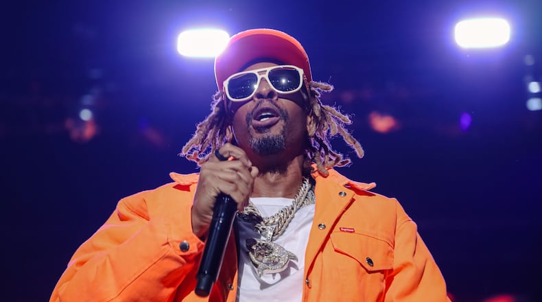Lil Jon performs Friday, Dec. 15, 2023 at State Farm Arena for V103’s Winterfest. The rapper and producer was a surprise guest during Georgia's roll call at the 2024 DNC. (Kymani Culmer for The Atlanta Journal-Constitution)