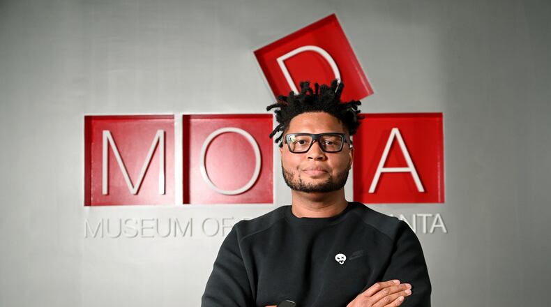 Portrait of David Tann, founder and CEO of Tantrum Agency and MODA’ s first Designer-in-Residence at Museum of Design Atlanta, Thursday, November 14, 2024, in Atlanta. (Hyosub Shin / AJC)