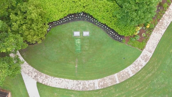 The gravesites of Jimmy and Rosalynn Carter at Carter Gardens in Plains. (Courtesy of National Park Service)