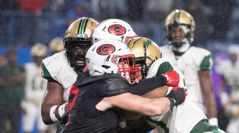 Gainesville and Langston Hughes met in the Class 6A championship game Friday at Center Parc Stadium. (Jamie Spaar/For the AJC)
