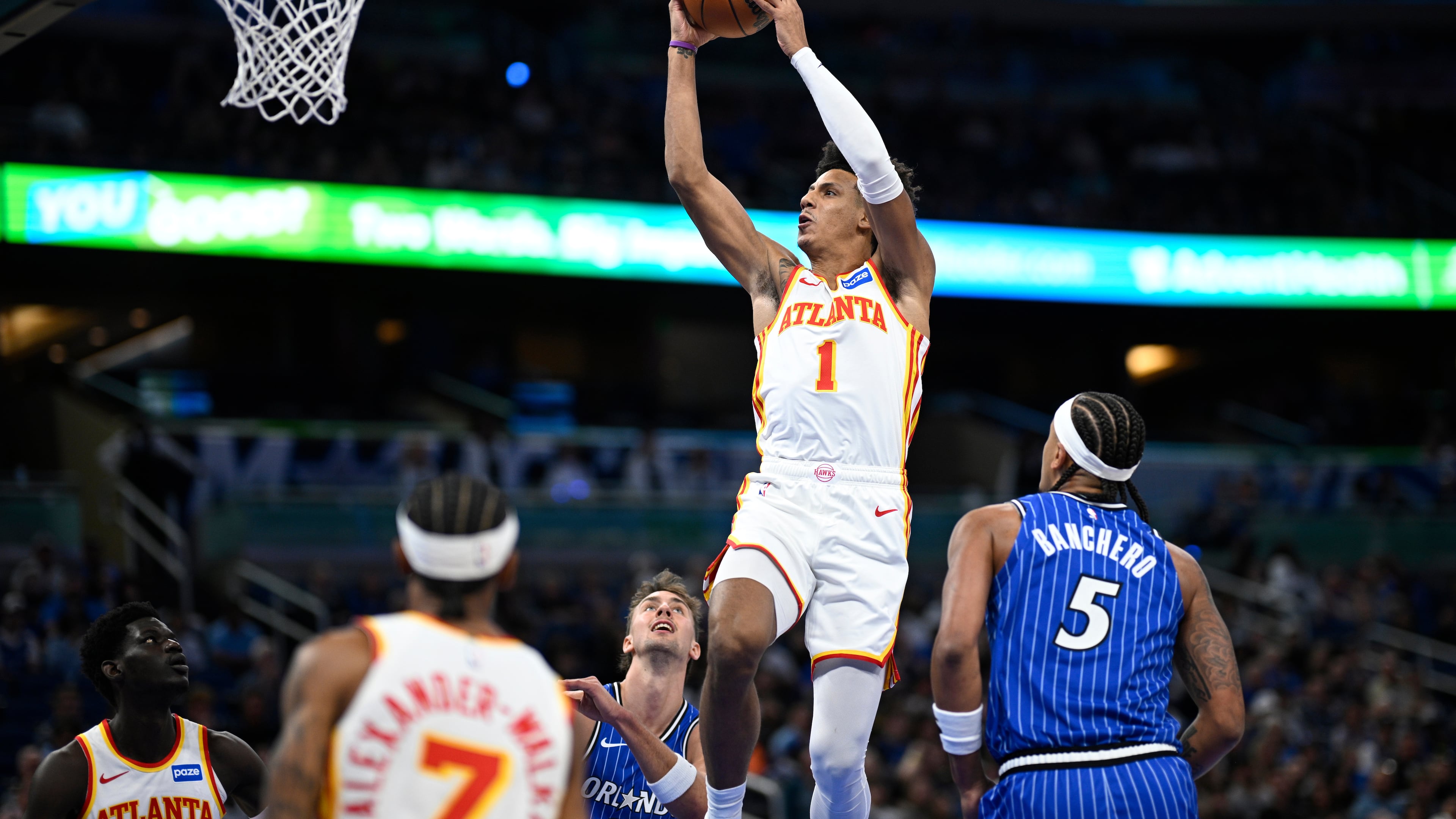 The Atlanta Hawks erased a 14-point deficit and rallied to edge the Orlando Magic 111-107 on Friday. (Phelan M. Ebenhack/AP)