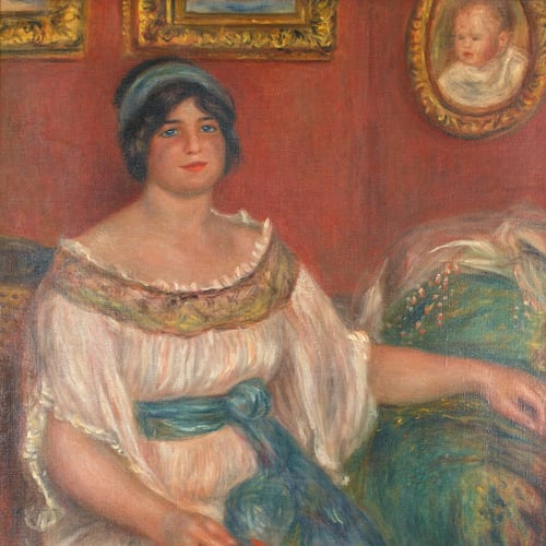This photo provided by City of Cagnes-sur-Mer, southern France, shows 'Madame Colonna Romano', a painting by Pierre-Auguste Renoir stolen at the Renoir museum, in Cagnes-sur-Mer, Tuesday, Sept. 8, 2026. (City of Cagnes-sur-Mer via AP)