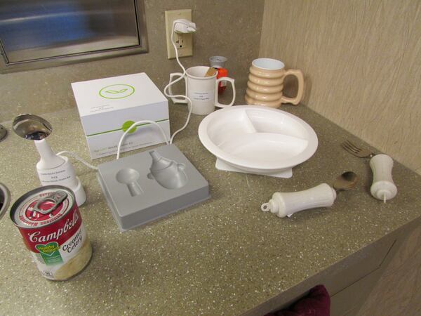 Adaptive cups, utensils, plates and easy-open cans are examples of some assistive technology items to be displayed in the new Cobb lab. CONTRIBUTED BY COBB SENIOR SERVICES