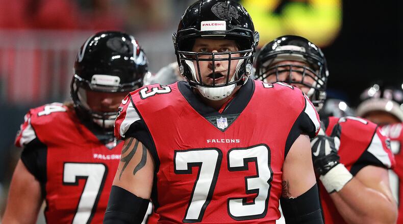 Falcons tackle Ryan Schraeder. (Curtis Compton/ccompton@ajc.com)
