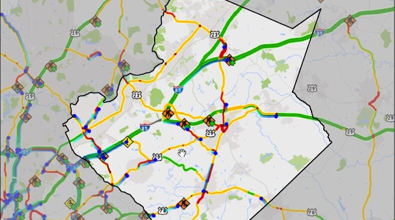 The biggest traffic bottlenecks in Gwinnett County right now, according to the Atlanta Regional Commission.