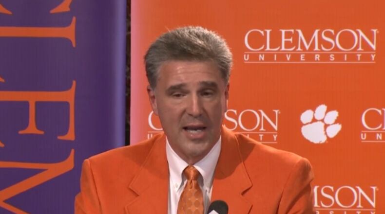 Dan Radakovich is introduced as Clemson's new athletic director. Radakovich was Georgia Tech's athletic director for six years.