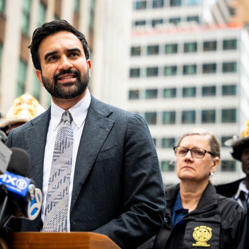 New York City Mayor Zohran Mamdani speaks about the unstable building at 235 East 42nd Street and the surrounding buildings that were evacuated, Tuesday, July 7, 2026, in New York. (AP Photo/Angelina Katsanis)