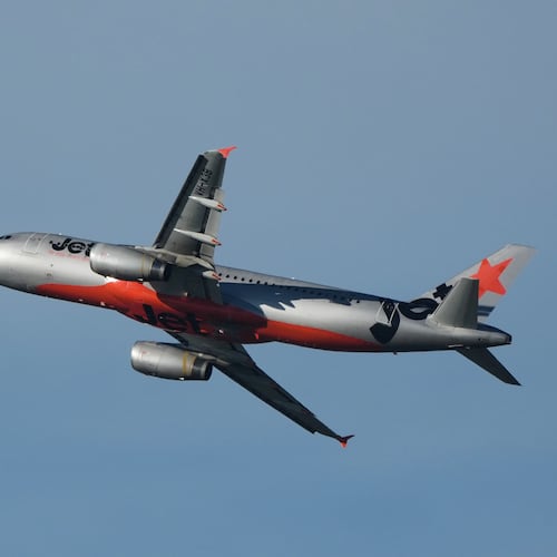 A Jetstar passenger jet takes off from Sydney Airport in Sydney, Tuesday, July 21, 2026. (AP Photo/Mark Baker)