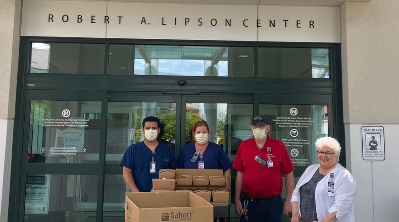 Frontline Foods Atlanta delivers meals to healthcare workers at WellStar Kennestone Regional Medical Center. Contributed by Frontline Foods