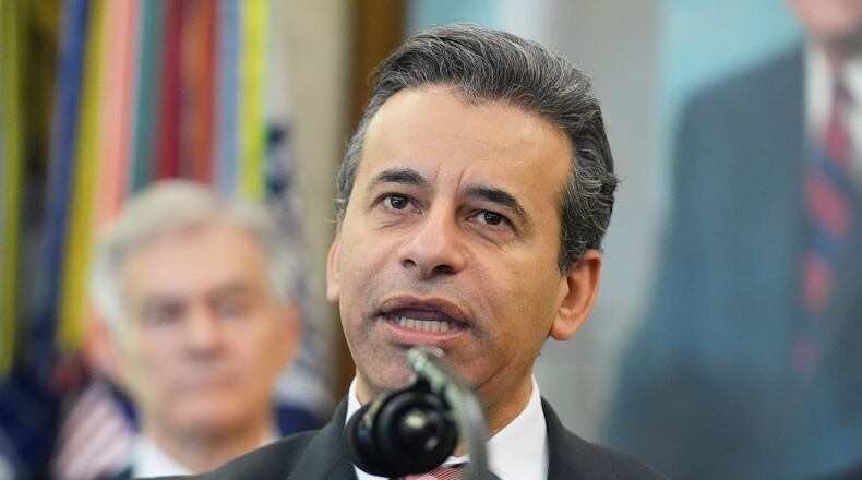 FDA Commissioner Martin Makary speaks during an event about drug prices with President Donald Trump, Thursday, Nov. 6, 2025, in the Oval Office of the White House in Washington. (AP Photo/Evan Vucci)